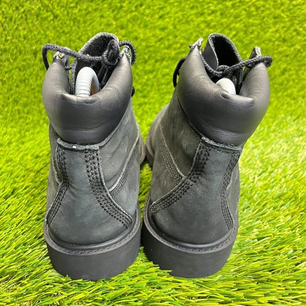Timberland 6-Inch Premium Boys Size 3Y Black Outdoor Leather Waterproof Boots